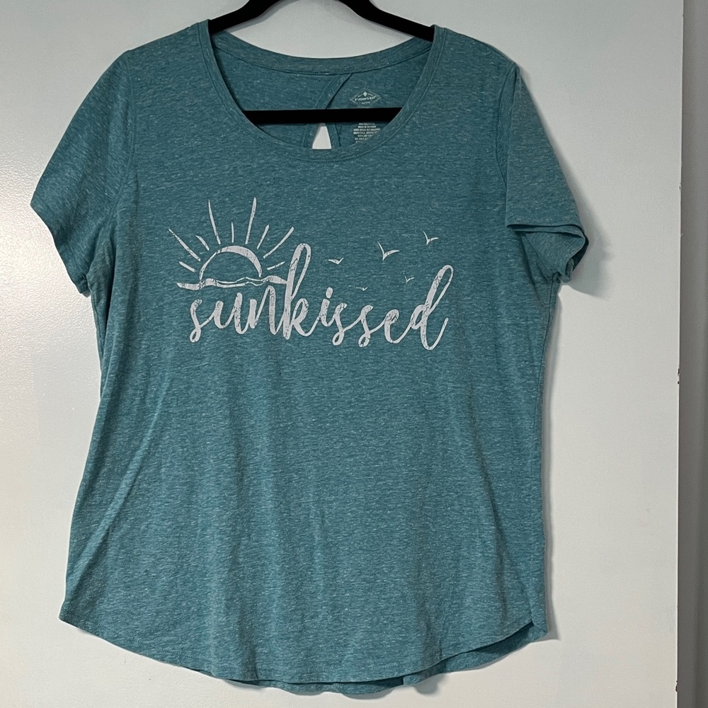 St. John's Bay Blue Athletic Short Sleeve Tee